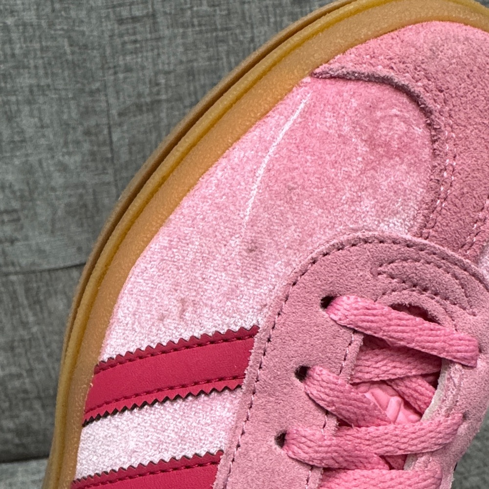adidas Gazelle Pink Suede Low-Top Sneakers with platform Gum Sole - Picture 9 of 13
